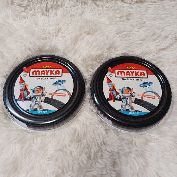 Bundle 2 Toy Block Tape Set of 2 Black, 2 Stud 2M/6.5 - Picture 2 of 4